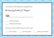 Trendy Aqua Damask RSVP Cards