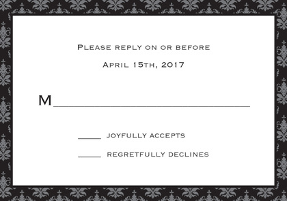 Unique Black Damask Enclosure Cards