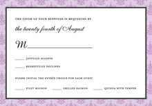 Unique Lavender Damask RSVP Cards