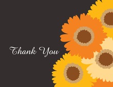 Catch Orange Bouquet Charcoal Thank You Cards