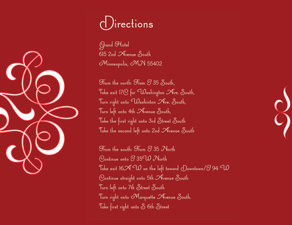 Classic Flourish Red Thank You Cards