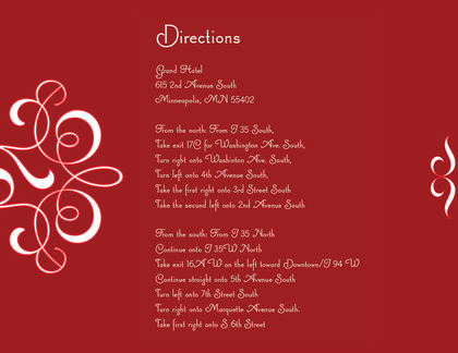 Classic Flourish Red RSVP Cards