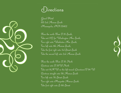 Classic Flourish Green RSVP Cards