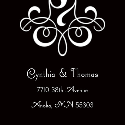 Popular Classic Flourish In Black Thank You Cards