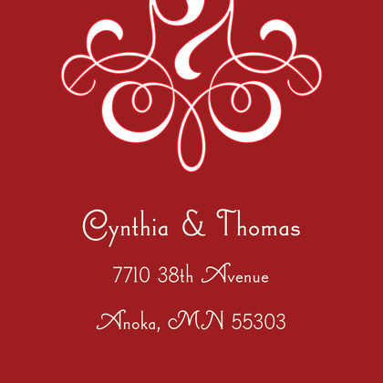 Classic Flourish Red Thank You Cards