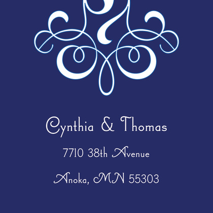 Classic Flourish Blue RSVP Cards