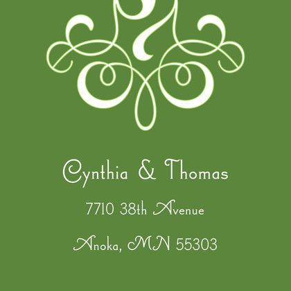 Classic Flourish Green RSVP Cards