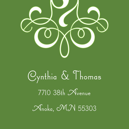 Classic Flourish Green Thank You Cards