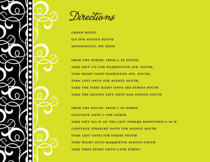 Lime Green Patterned Flourish Wedding Invitations