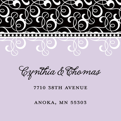 Black Lavender Flourish RSVP Cards