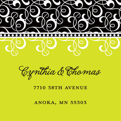 Black Green Flourish RSVP Cards