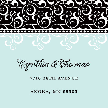 Black Blue Flourish RSVP Cards