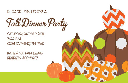 Chevron Pumpkins Invitation