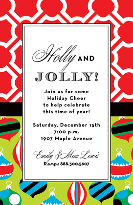 Retro Ornamental Holiday Invitations