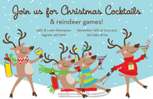 Peeking Reindeer Lime Green Invitations