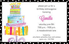 Elegant Cocoa Birthday Cake Invitation