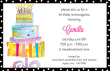 Pink Polka Dot Cake Invitations