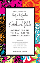 Stylish Flourish Green Pattern Modern Invitations