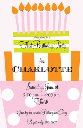 Playful Cake Bling Invitation