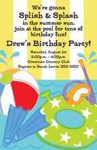 Whimsical Summer Fun Splish Splash Invitations