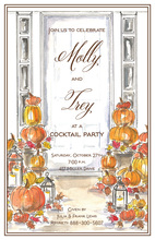 Charming Harvest Hearth Watercolor Invitations