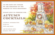 Colorful Fall Leaves Brown Wedding Shower Invitations