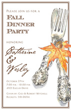 Autumn Silverware Cutlery Kitchen Invitations