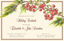 Watercolor Berry Boughs Invitation