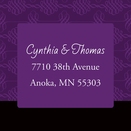 Unique Purple Flourish RSVP Cards