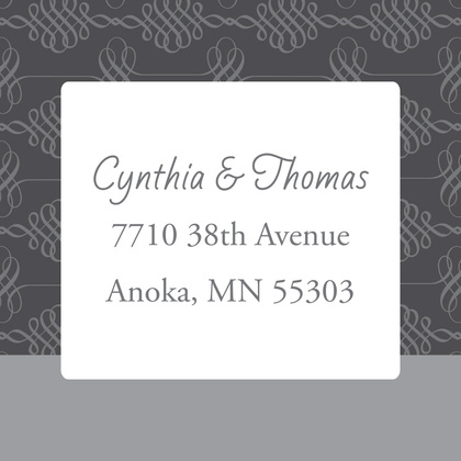 Formal Grey Pattern Thank You Cards