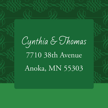 Dark Green Flourish RSVP Cards