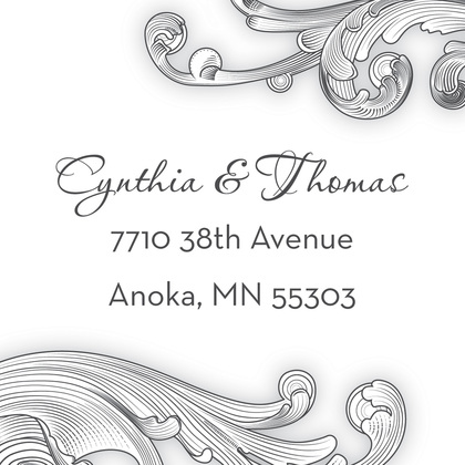 Elegant White Baroque Flourish Enclosure Cards