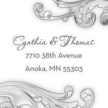 Modern White Baroque Flourish Stickers