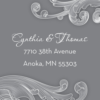 Exquisite Navy Blue Baroque Flourish Stickers
