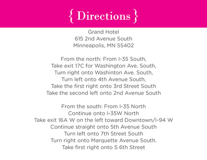 Hot Pink Double Border Bracket Motif Invitations
