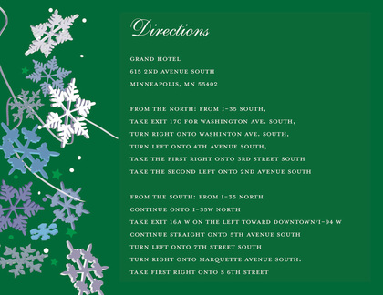 Green Winter Snowflakes Invitation