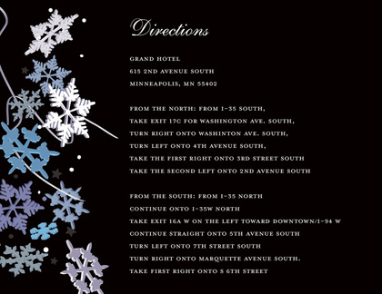 Black Winter Snowflakes Invitation