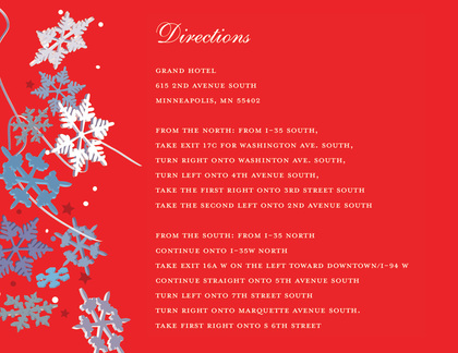 Red Winter Snowflakes Invitation