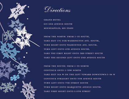 Blue Winter Snowflakes In Deep Navy Invitation