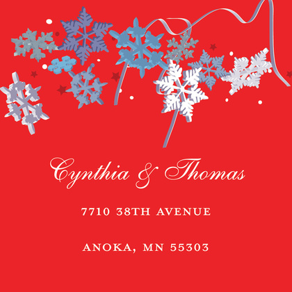 Red Winter Snowflakes Invitation