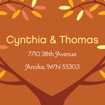 Tree Leaves Orange Fall Spirit Wedding Invitations