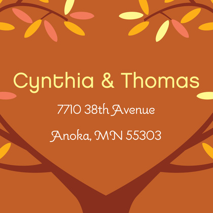 Tree Leaves Orange Enclosure Cards