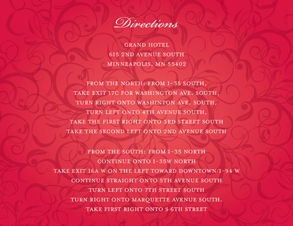 Modern Red Flourish RSVP Cards