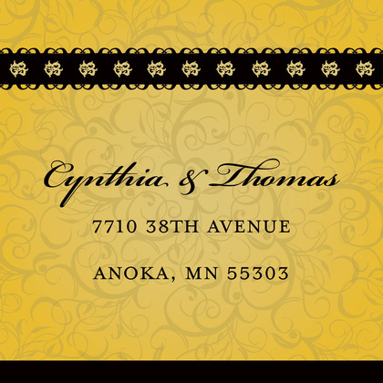Stylish Formal Golden Flourish Initial Wedding Invites