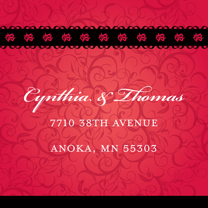 Modern Red Flourish RSVP Cards