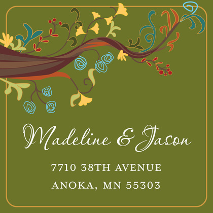 Abstract Vines Green Save The Date Invitations