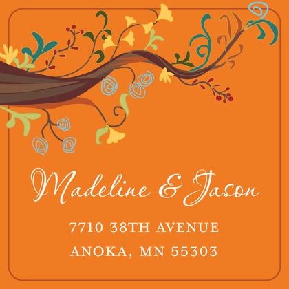 Abstract Vines Orange Enclosure Cards