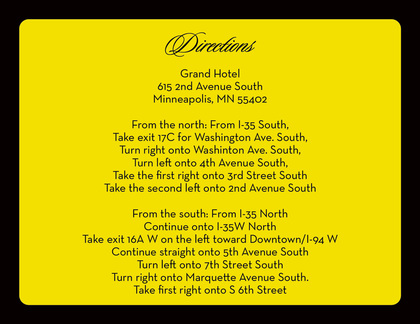 Stylish Yellow Border Party Shower Invitations