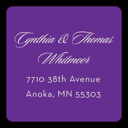 Stylish Purple Black Border RSVP Cards