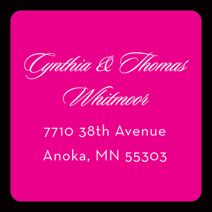 Hot Pink Black Border RSVP Cards